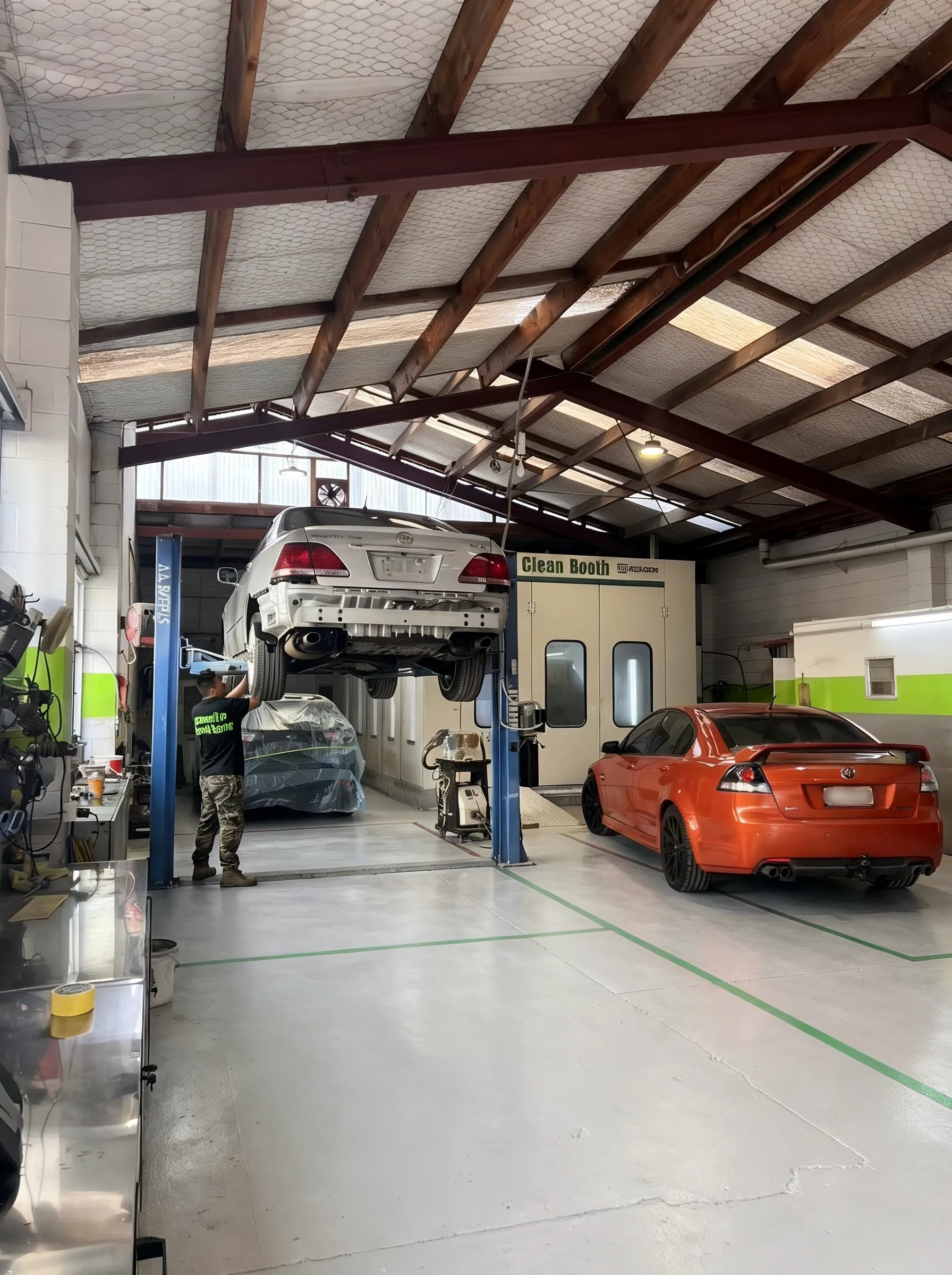 Panel Pro technicians at work in the Kelston repair workshop